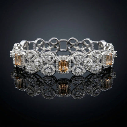 Luxora Silver Pear Shape Diamonds with Champagne