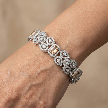 Luxora Silver Pear Shape Diamonds with Champagne