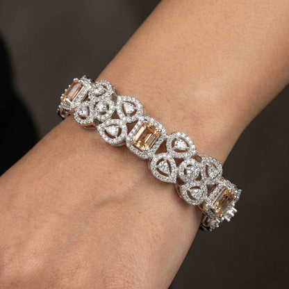 Luxora Silver Pear Shape Diamonds with Champagne