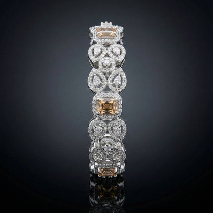 Luxora Silver Pear Shape Diamonds with Champagne