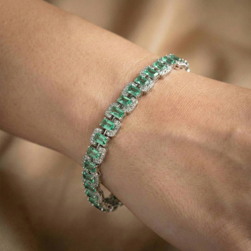 Luxora Single Line with Mint Green Stones
