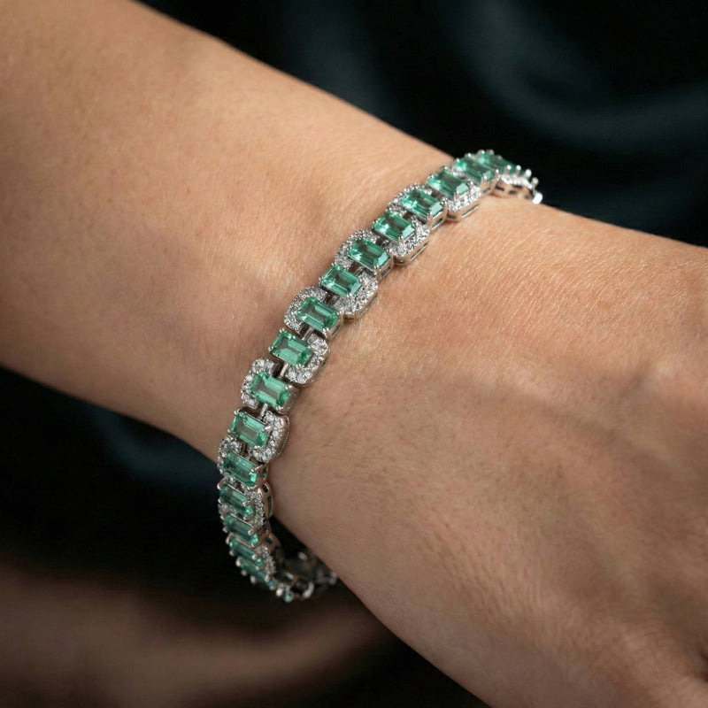 Luxora Single Line with Mint Green Stones