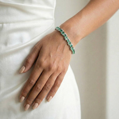 Luxora Single Line with Mint Green Stones