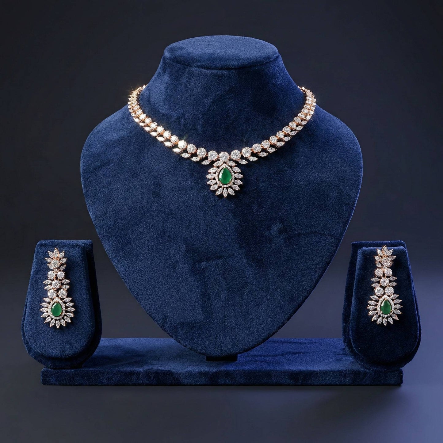 Luxora Emerald Teardrop Radiance Set