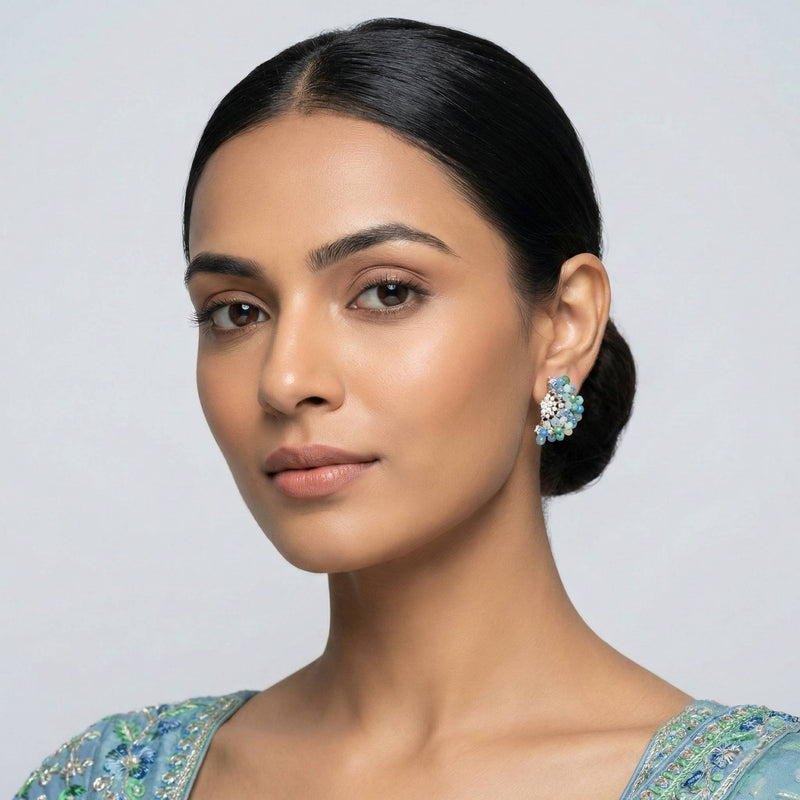 Multicolour Bubble Shaped Curved Earrings