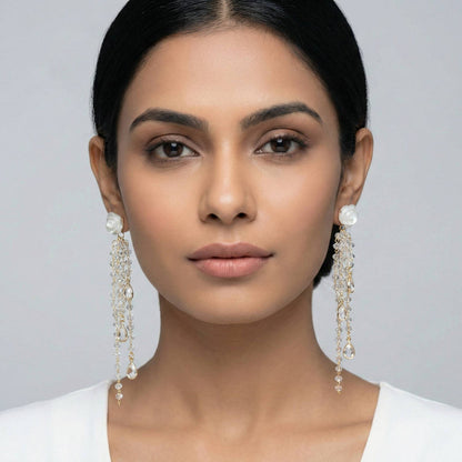 Rose with Diamond Danglers