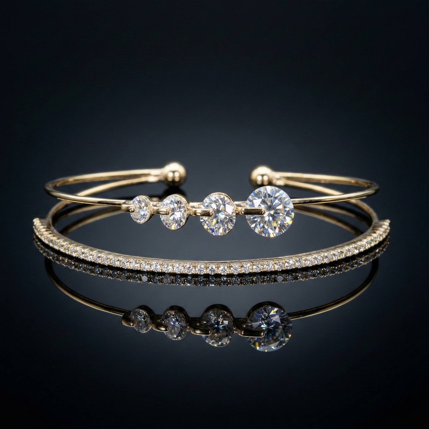 Luxora Four Diamond Double Line Kada