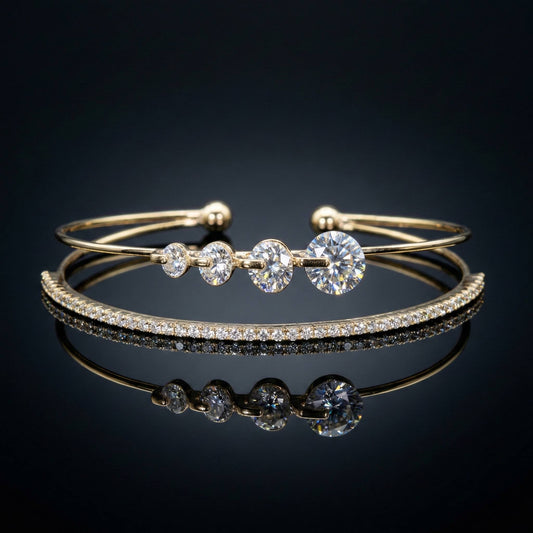 Luxora Four Diamond Double Line Kada