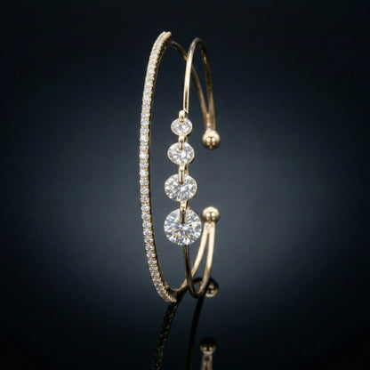 Luxora Four Diamond Double Line Kada