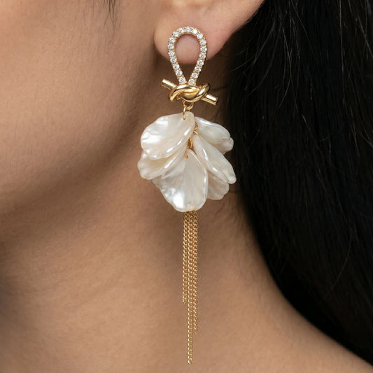 Luxora Pearl Blossom Cascade Earrings