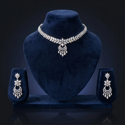 Luxora Celestial Sparkle Bridal Necklace Set