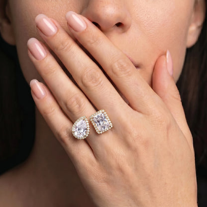 Luxora Dual Radiance Halo Open Ring