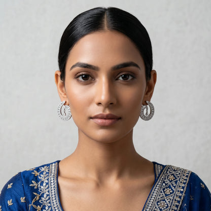 Luxora Luna Spiral Crystal Drop Earrings