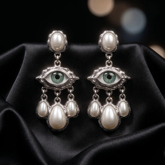 Luxora Mystic Eye Pearl Earrings