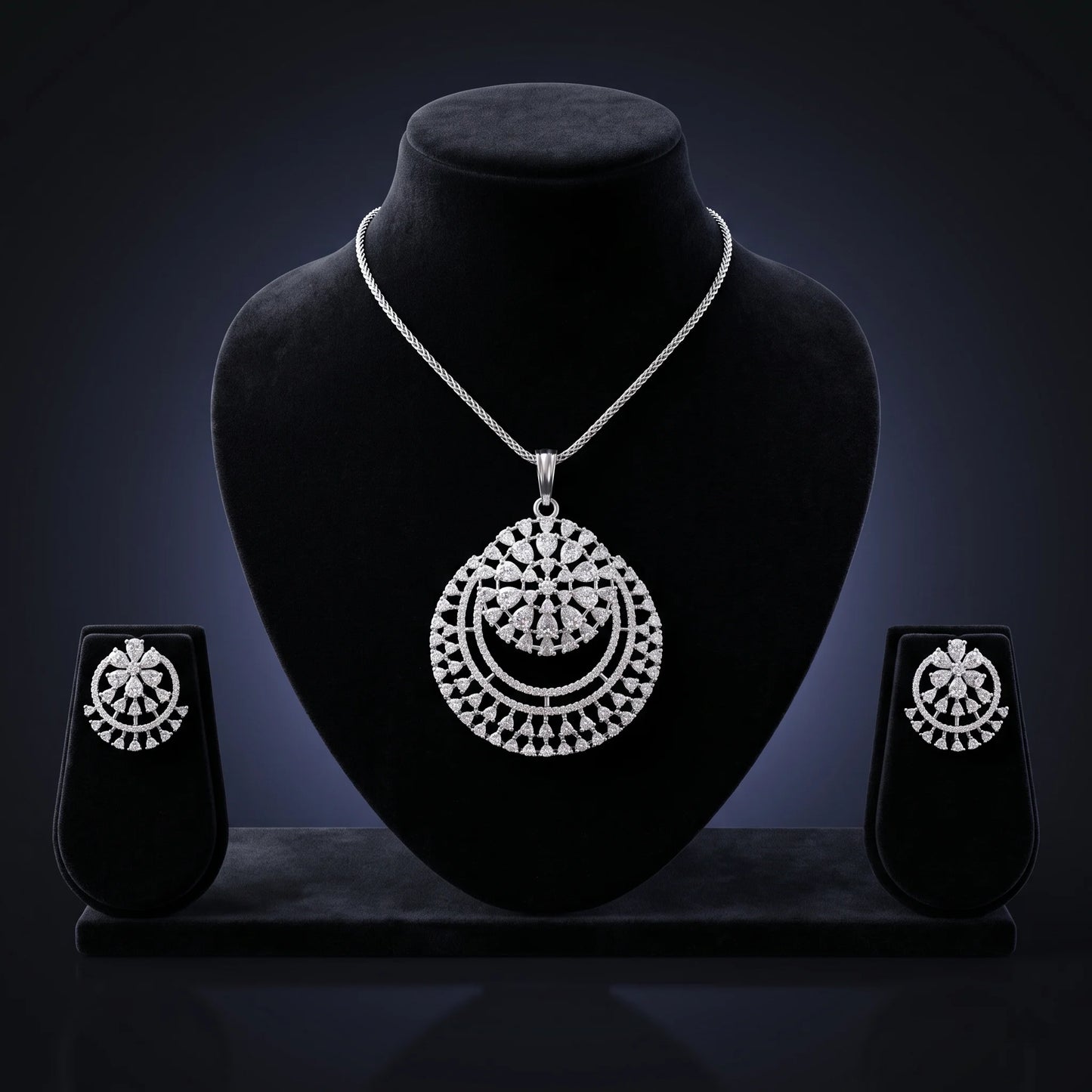 Luxora Celestial Cascade Diamond Pendant Set