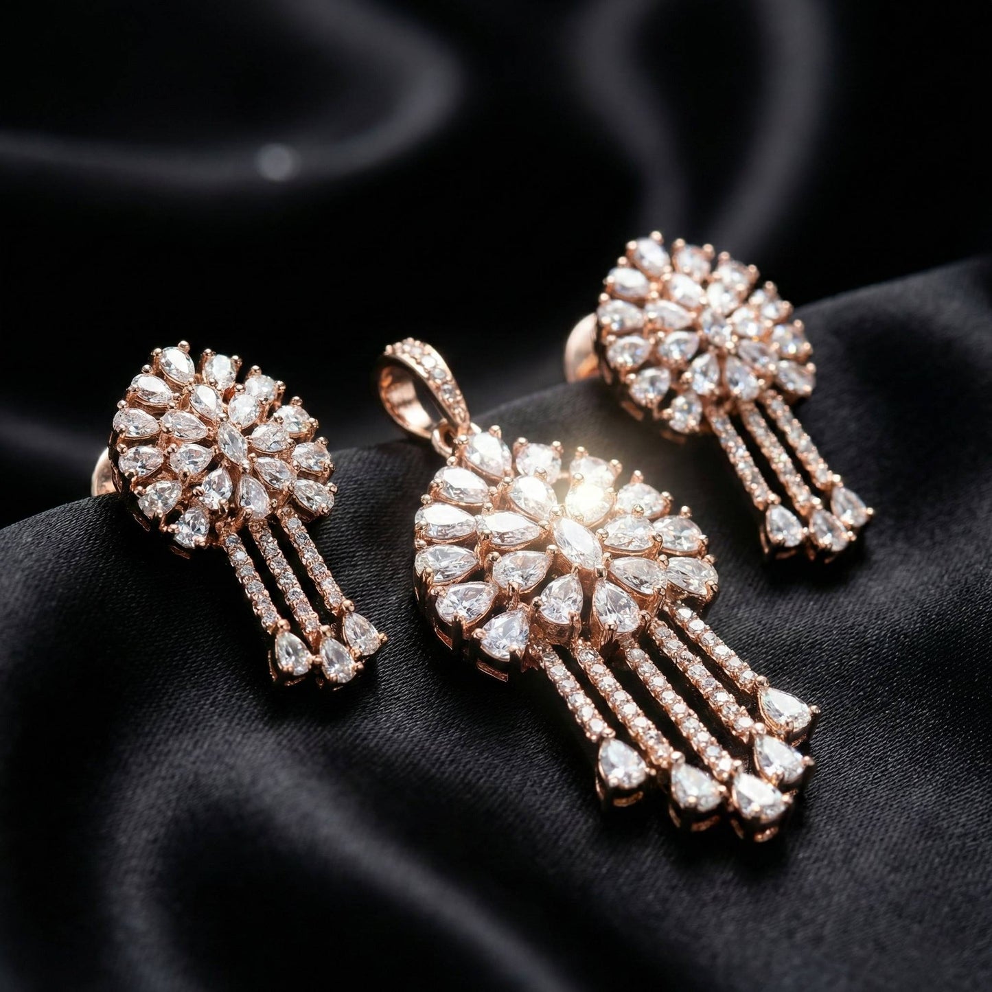Luxora Floral Design with Chain Danglers