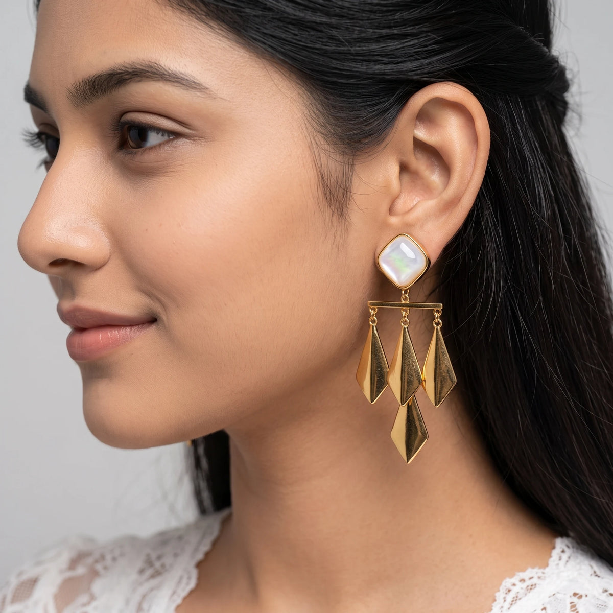 Luxora Aurora Pearl Cascade Earrings