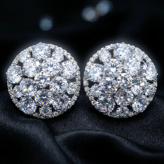 Luxora Celestial Halo Crystal Stud Earrings
