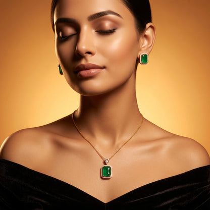 Luxora Emerald Elegance Pendant Set