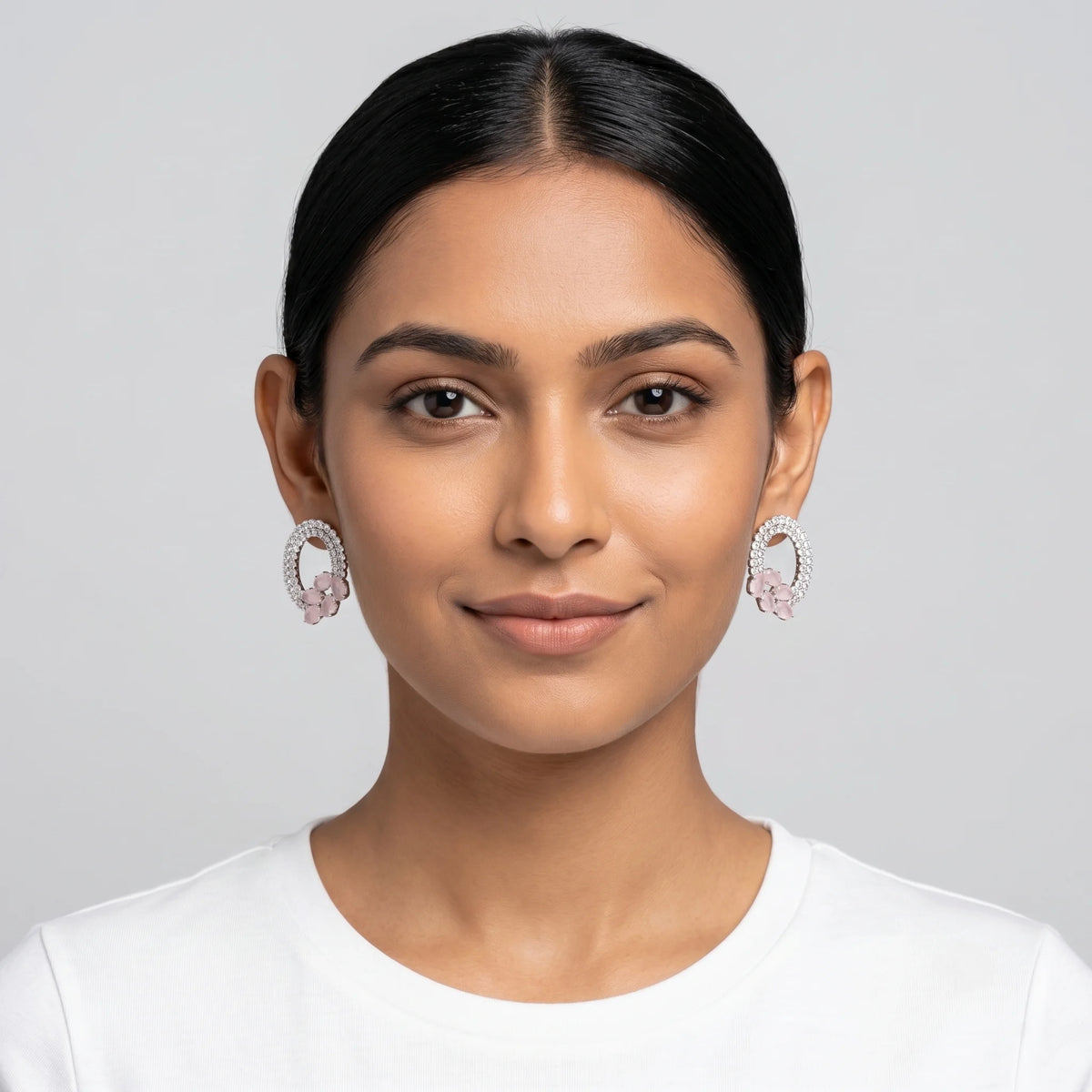 Luxora Rose Blossom Crystal Earrings