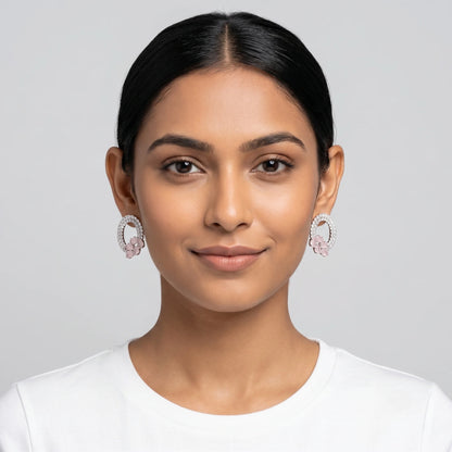 Luxora Rose Blossom Crystal Earrings