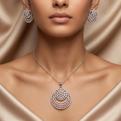 Luxora Celestial Cascade Diamond Pendant Set