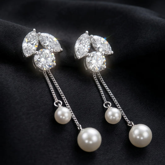 Luxora Celeste Pearl Drop Earrings