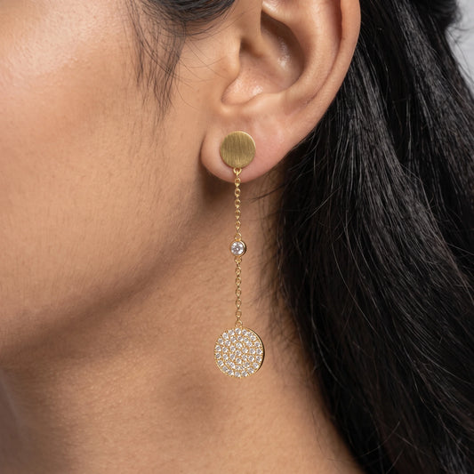 Luxora Celeste Crystal Chain Drop Earrings