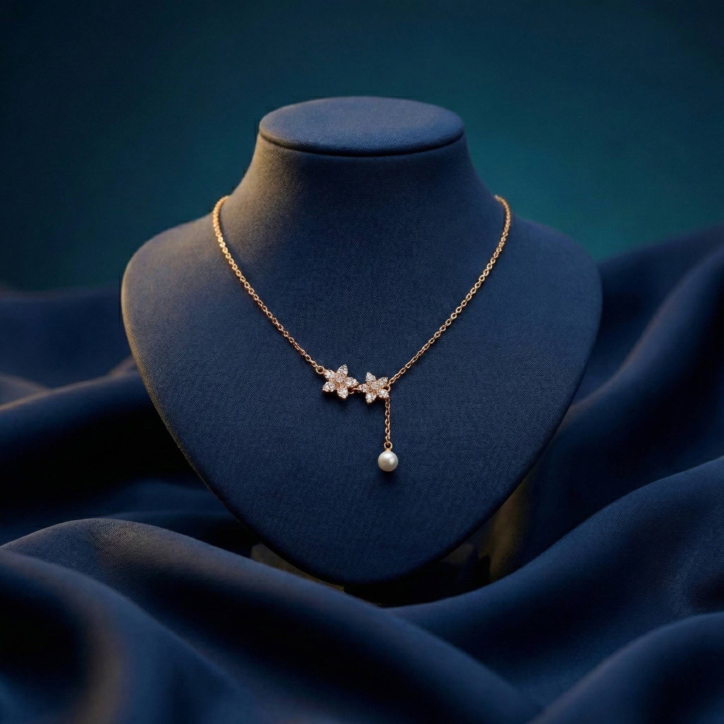 Luxora Two Flowers with Pearl