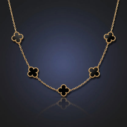 Luxora Midnight Clover Station Necklace