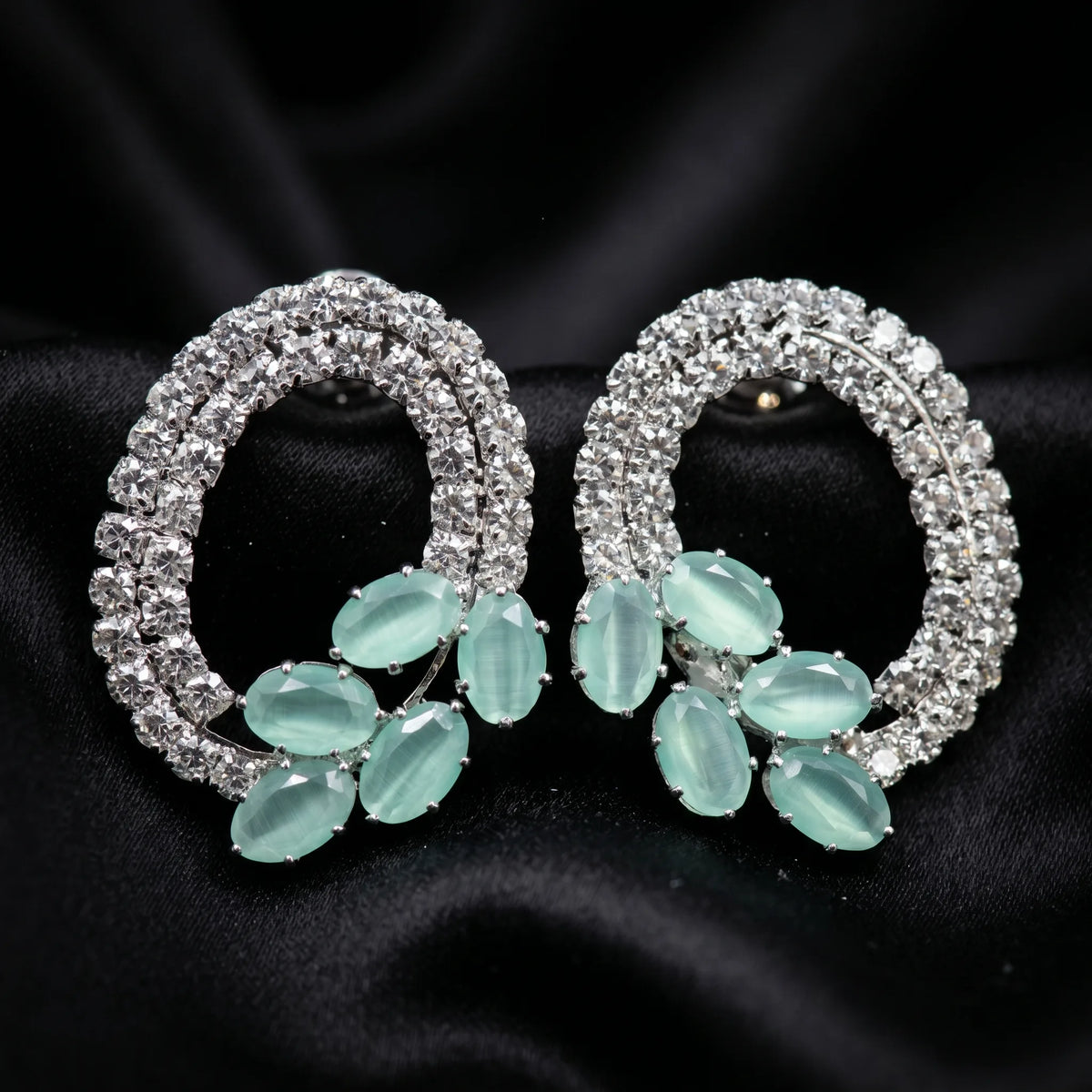 Luxora Rose Blossom Crystal Earrings