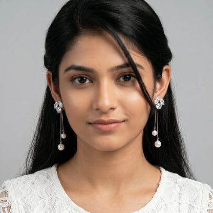 Luxora Celeste Pearl Drop Earrings