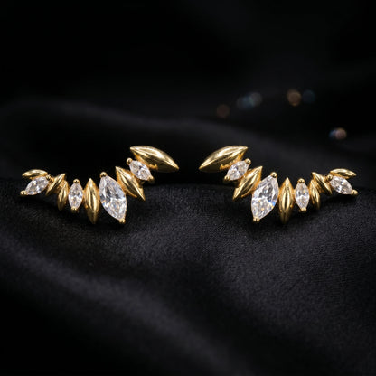 Luxora Aurora Leaf Ear Climbers