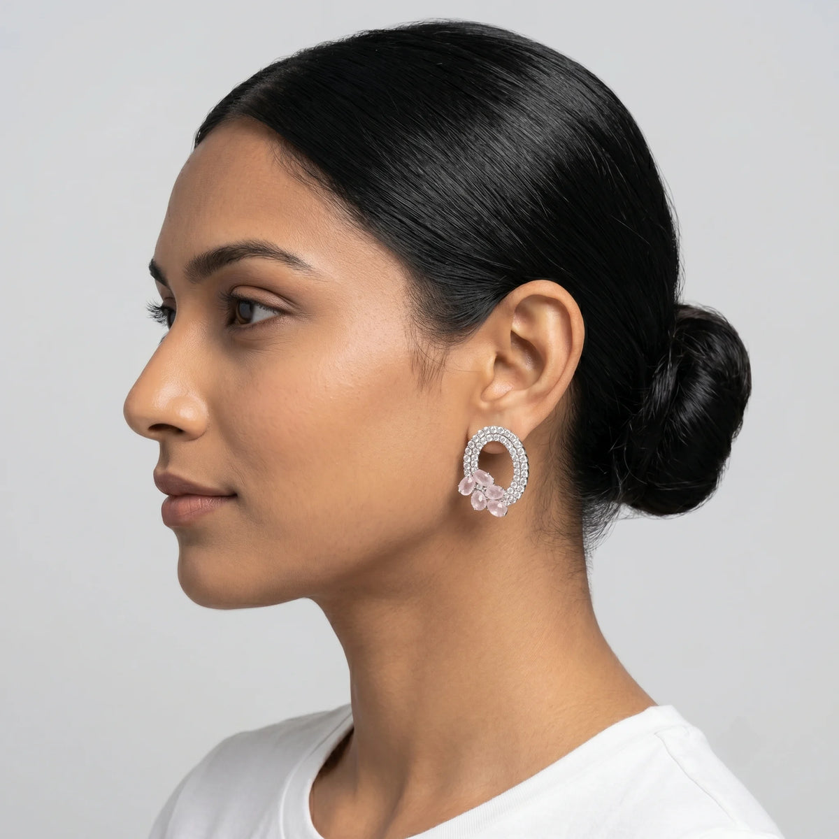 Luxora Rose Blossom Crystal Earrings