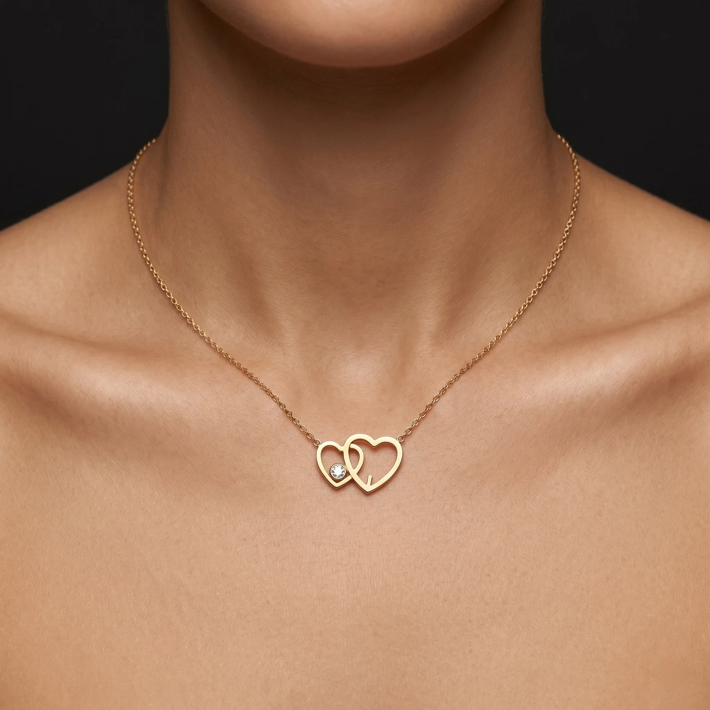 Luxora Interlocking Hearts Solitaire Pendant