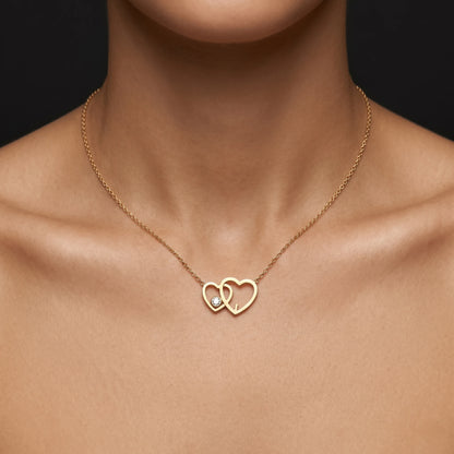 Luxora Interlocking Hearts Solitaire Pendant