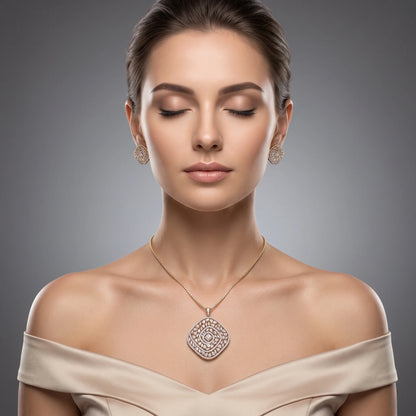 Luxora Celestial Sparkle Diamond Pendant Set