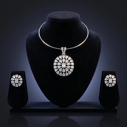 Luxora Radiant Bloom Diamond Pendant Set