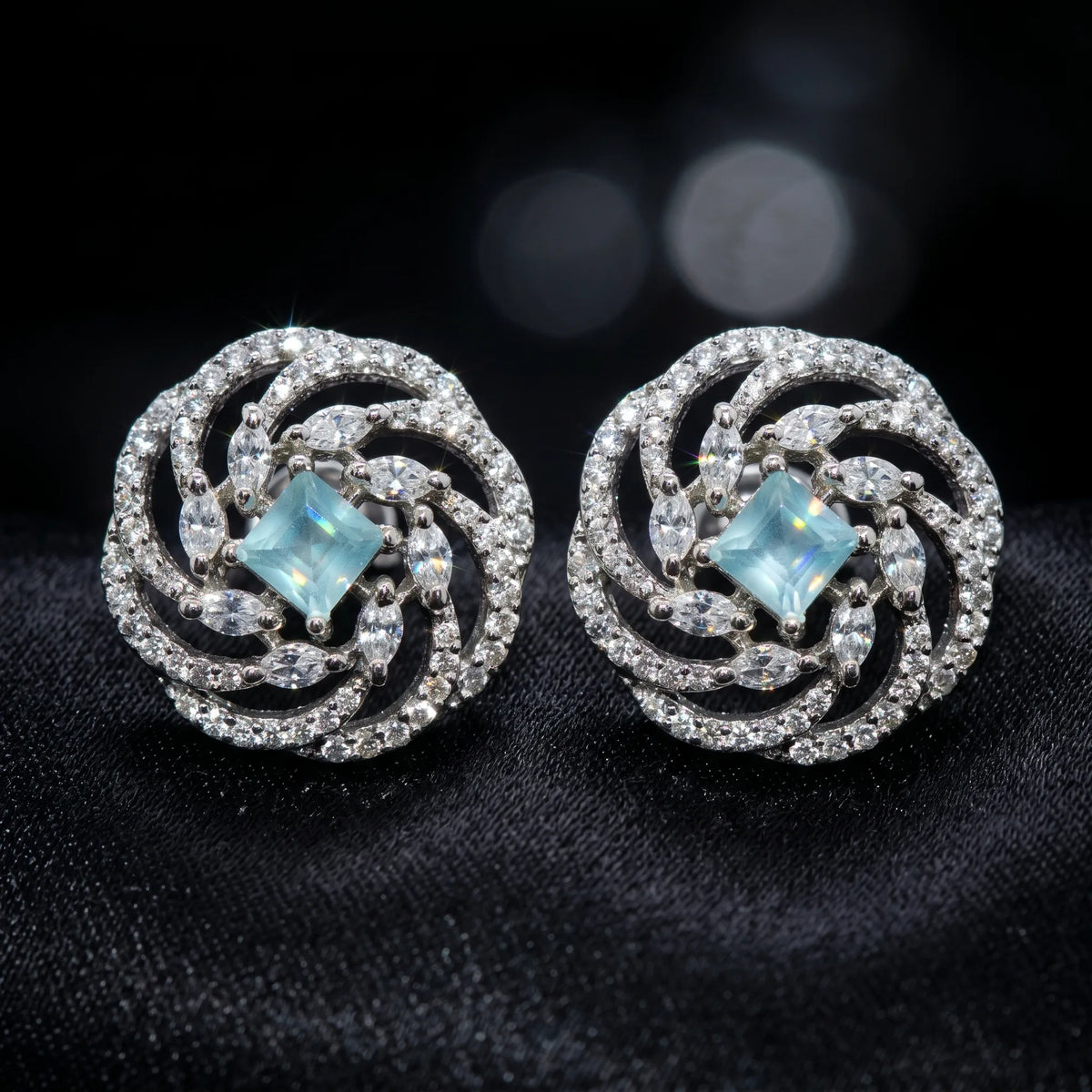 Luxora Celestial Aqua Swirl Studs