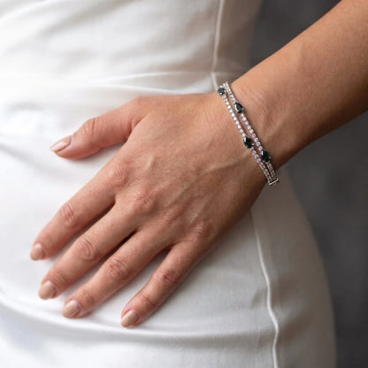 Luxora Midnight Sparkle Dual-Line Bracelet