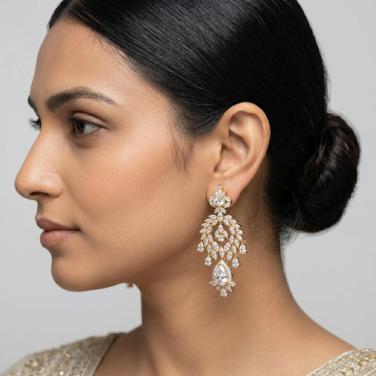 Luxora Regal Cascade Crystal Earrings