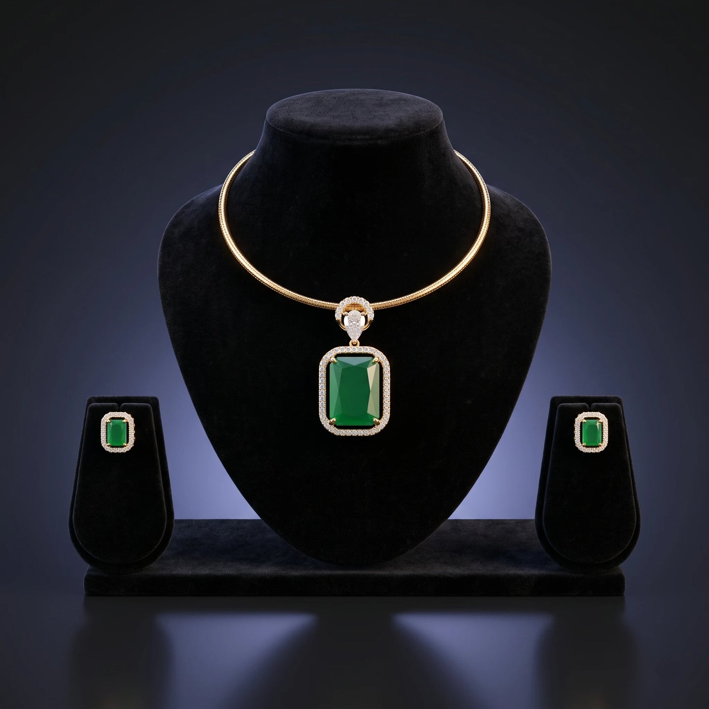 Luxora Emerald Elegance Pendant Set