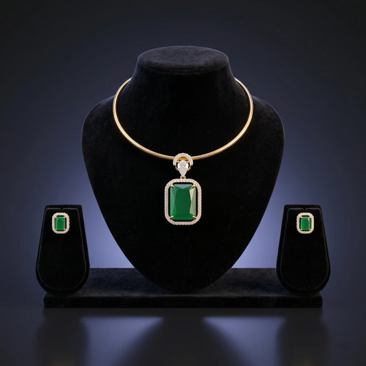 Luxora Emerald Elegance Pendant Set