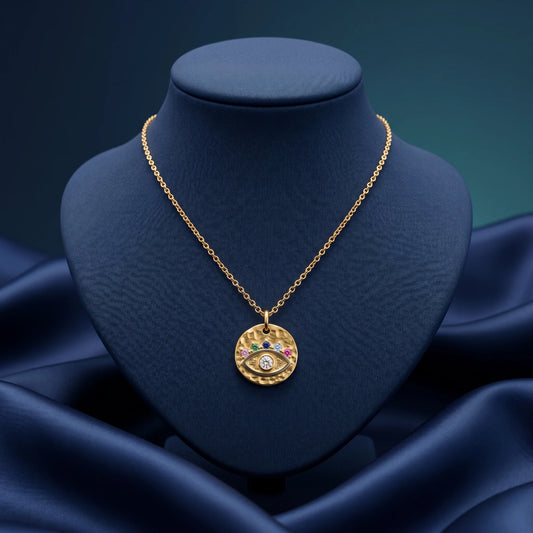 Luxora Celestial Guardian Eye Pendant Necklace