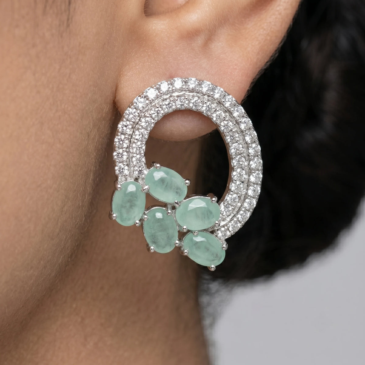 Luxora Rose Blossom Crystal Earrings