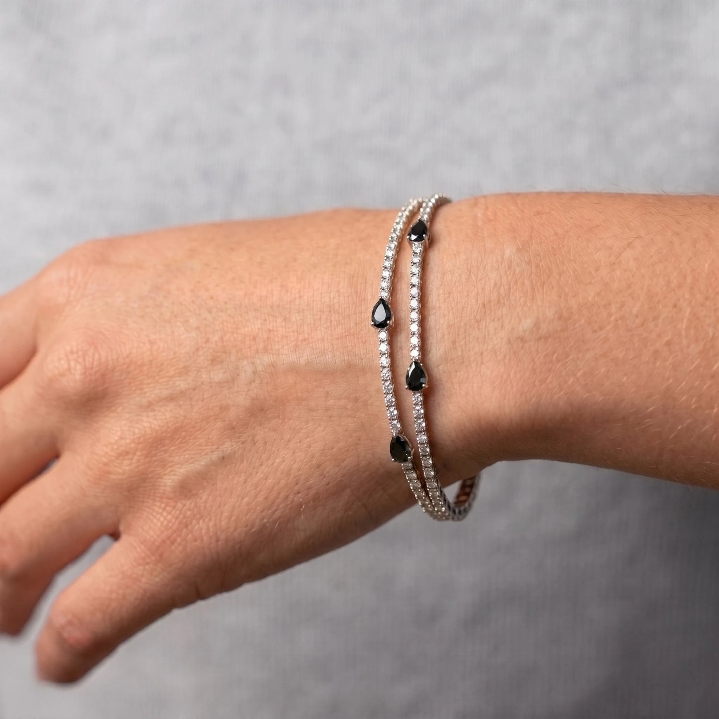 Luxora Midnight Sparkle Dual-Line Bracelet