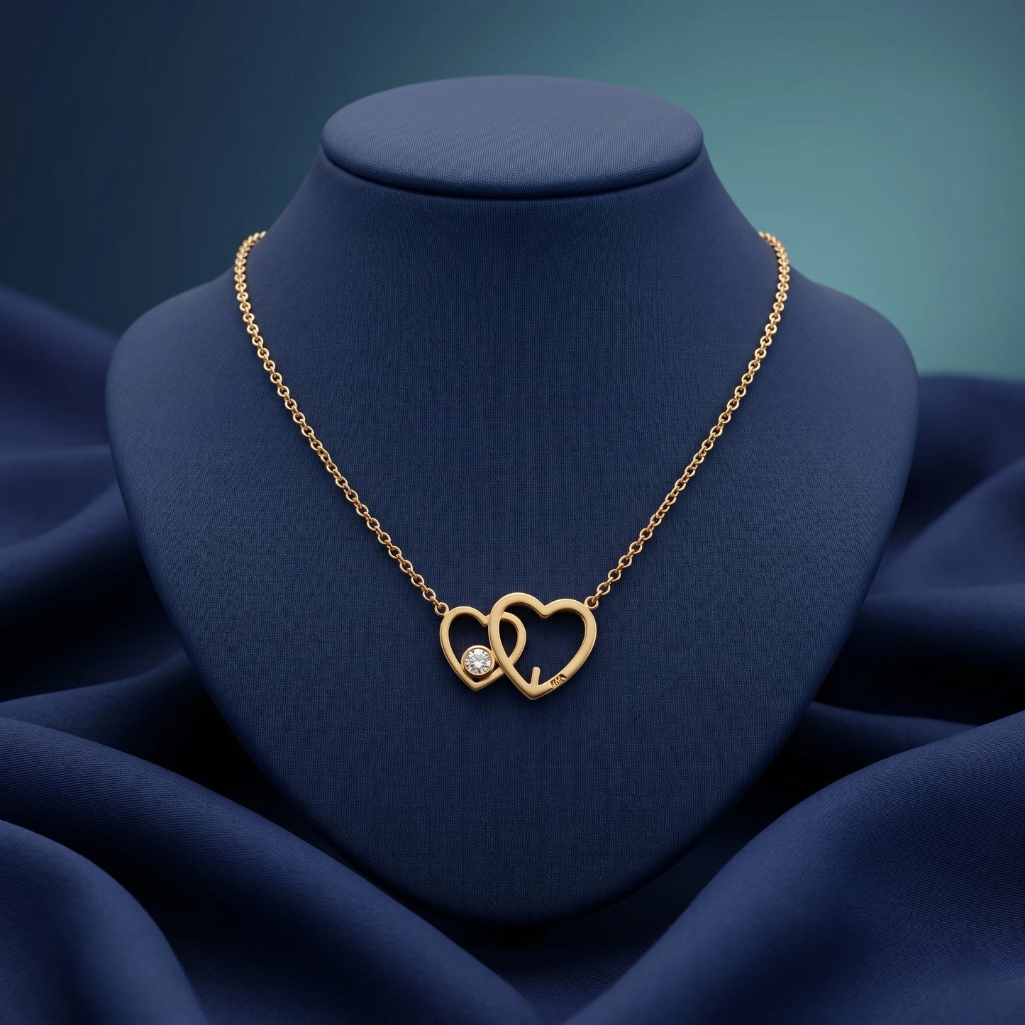 Luxora Interlocking Hearts Solitaire Pendant