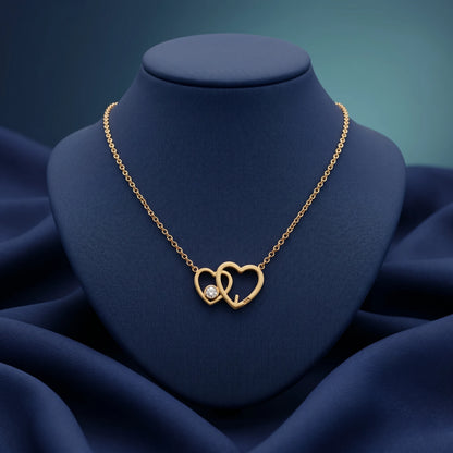 Luxora Interlocking Hearts Solitaire Pendant