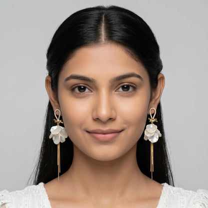 Luxora Pearl Blossom Cascade Earrings