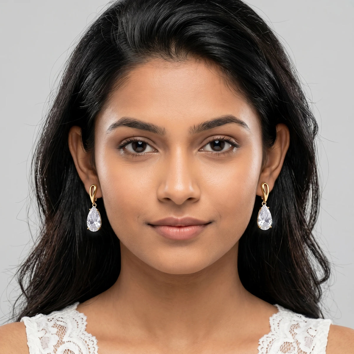 Luxora Crystal Teardrop Elegance Earrings
